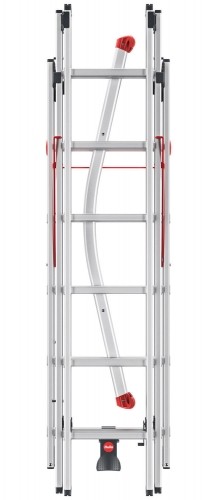 Kāpnes kombinējamās S100 Hailo ProfiLOT / alumīnija / 2x6+1x5 pakāpieni image 5