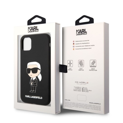 Karl Lagerfeld Liquid Silicone Ikonik NFT Case for iPhone 11 Black image 5