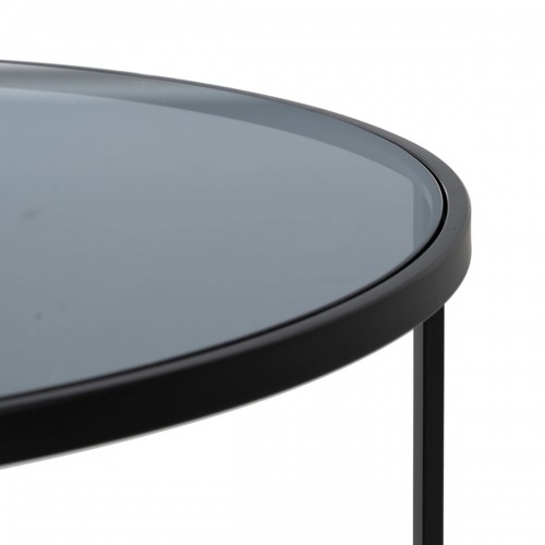 Bigbuy Home Centrālais galds Melns Dabisks Stikls Dzelzs Koks MDF 75 x 75 x 40 cm image 5