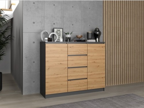 Top E Shop 2D4S chest of drawers 120x40x97 cm, anthracite/artisan image 5