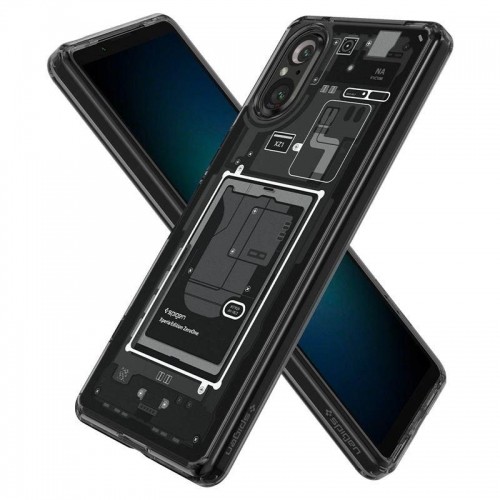 Spigen Ultra Hybrid case for Sony Xperia 5 V - dark gray (Zero One pattern) image 5