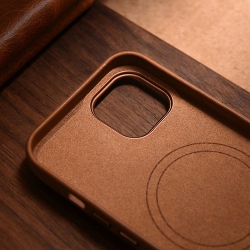 iCarer Case Leather Case Cover for iPhone 14 Brown (WMI14220705-BN) (MagSafe Compatible) image 5