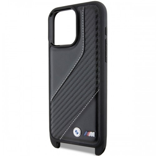 BMW BMHCP15L23PSCCK iPhone 15 Pro 6.1" czarny|black hardcase M Edition Carbon Stripe & Strap image 5