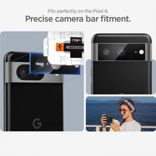 Spigen Glas.tR EZ Fit Optik Camera Protector for Google Pixel 8 - black 2 pcs. image 5
