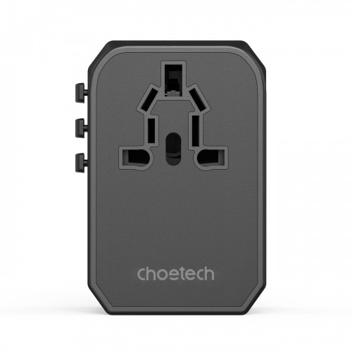 Choetech PD6045 USB-C USB-A 45W GaN Travel Charger with US EU UK AU Plugs - Black image 5
