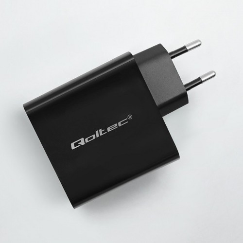 Qoltec 52381 Super Quick PD charger | 1xUSB-C | 1xUSB| 90W | 5-20V | 2.4-4.35A | Black image 5