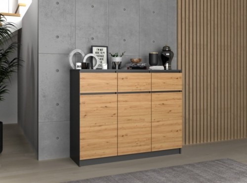 Top E Shop 3D3S chest of drawers 120x40x97 cm, anthracite/artisan image 5
