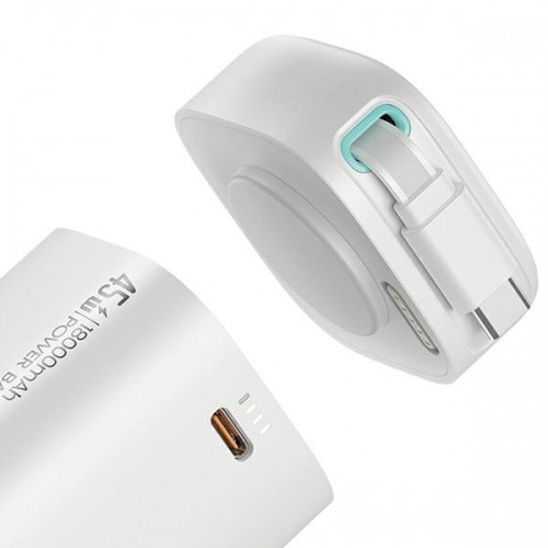 USAMS Powerbank ze zwijanym kablem USB-C 18000 mAh PD45W Fast Charge XMF Series biały|white 20KCD21602 (US-CD216) image 5