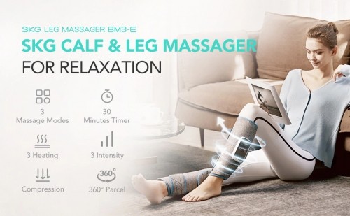 SKG BM3-E calf massager with warming compress (2 pcs. in a set) - gray image 5