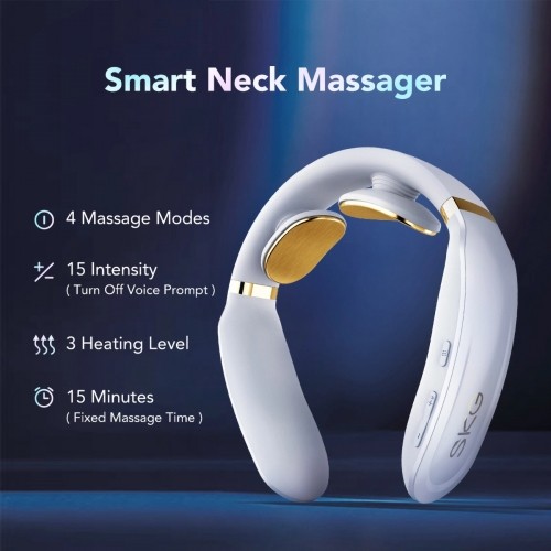 SKG K6E neck massager, electrostimulator with compress - white image 5