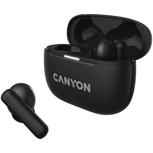 CANYON OnGo TWS-10 ANC+ENC, Bluetooth Headset, microphone, BT v5.3 BT8922F, Frequence Response:20Hz-20kHz, battery Earbud 40mAh*2+Charging case 500mAH, type-C cable length 24cm,size 63.97*47.47*26.5mm 42.5g, Black image 5