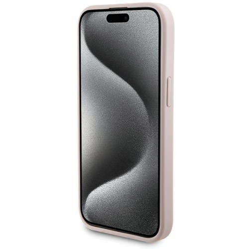Zestaw Guess GUBPM5P15S4GEMGP iPhone 15 6.1" hardcase + Powerbank 5000mAh MagSafe różowy|pink 4G Metal Logo image 5
