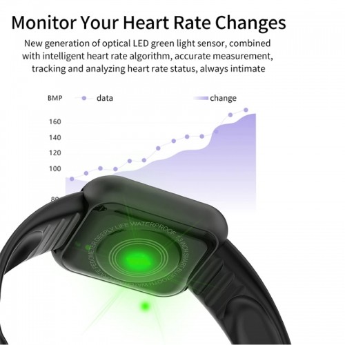 iWear M7 Фитнес Смарт-часы с Full Touch 1,3 '' IPS дисплеем изм. HR & кровяного давления / Соц. сети Зеленый image 5