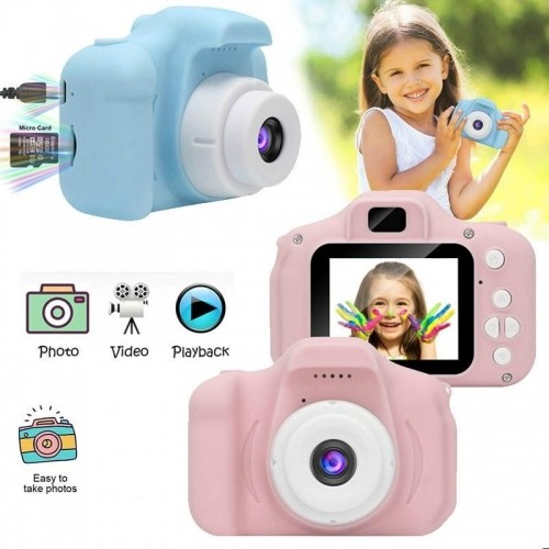 CP X2 Детская Цифровая Фото и Видео камера с MicroSD катрой  2'' LCD цветным экраном Розовый image 5