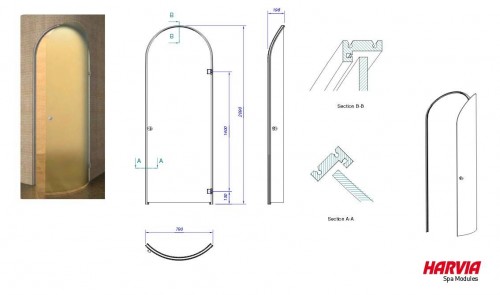 HARVIA Cupola double curved door SMDCD Двери для паровых кабин image 1