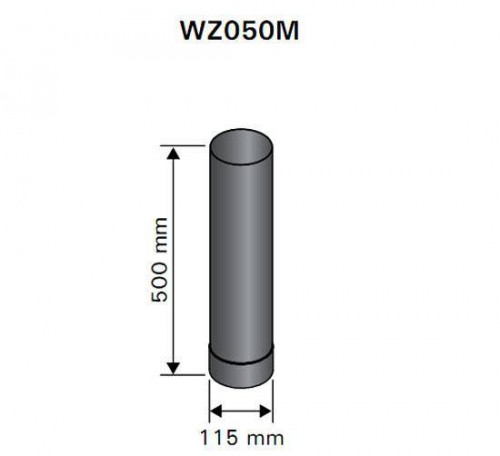 HARVIA WZ050M Smoke pipe 0,5 m Ø 115 mm, painted steel Dūmu caurule image 1