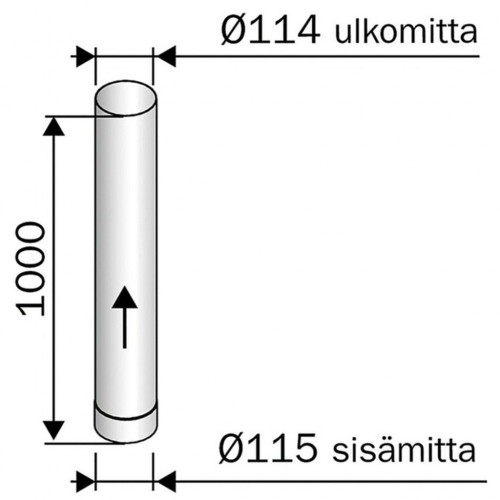 HARVIA WZ115100 Smoke pipe 1,0 m Ø 115 mm, stainless steel Дымовая труба image 1