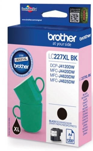 Brother LC-227XLBK Melnās tintes kasete, 1200 lapām (DCPJ4120, MFCJ4620) image 1