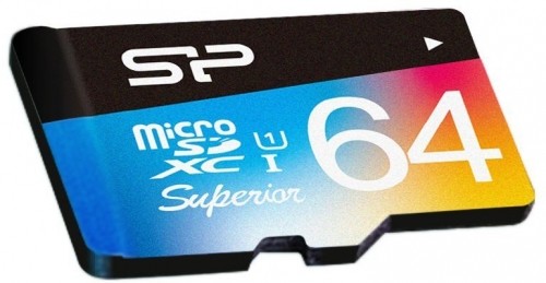Silicon Power atmiņas karte microSDXC 64GB Superior UHS-I U1 + adapteris image 2