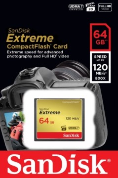 Sandisk atmiņas karte CF 64GB Extreme 120MB/s