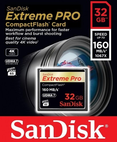 Sandisk atmiņas karte CF 32GB ExtremePro 160MB/s image 2