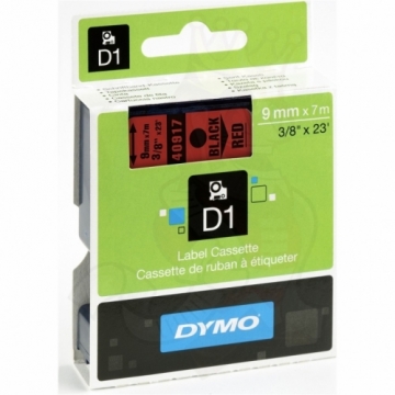 Marķēšanas lente DYMO D1 9mmx7m melna/sarkana