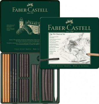 Ogļu komplekts Faber-Castell Pitt Charcoal 24 priekšmeti