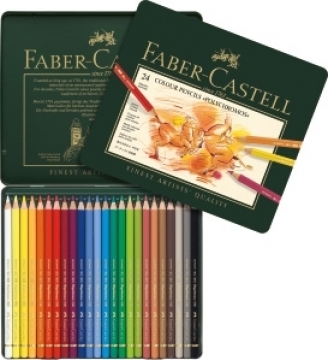 Zīmuļu komplekts metāla kārba Faber-Castell Polychromos Art&Graphic, 24 krāsas