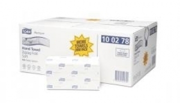 Papīra salvetes Tork 100278 Singlefold Soft Premium H3, 2 slāņi, baltas, 200 salvetes, 15 paciņas