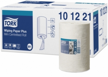 Papīra dvielis Tork 101221 Wiper Plus Mini Centerfeed M1, 2 slāņi, balts, 75 m, 214 lapas, 11 ruļļi