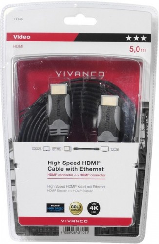 Vivanco кабель HDMI - HDMI 5 м плоский (47105) image 1