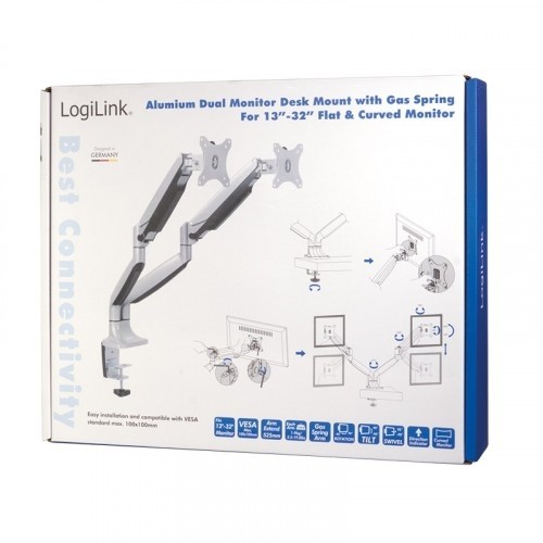 Logilink Dual aluminium monitor desk mount 13-27, max.9kg image 5