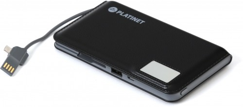 Platinet внешний аккумулятор Leather 12000mAh LCD 2.1A Li-Po (43799) image 1