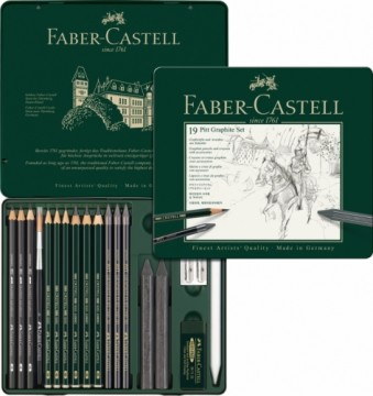 Faber-castell Zīmuļu komplekts Faber Castell Pitt Monochrome 19 priekšmeti