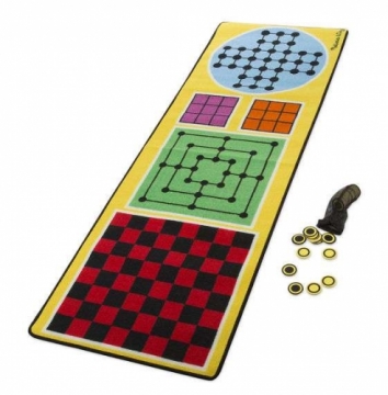 Melissa And Doug Melissa&Doug 4 in1 Game Rug Art.19424 Bērnu paklājiņš spēlēm  199.4 x 67.3 cm + 36 gab. koka kauliņi