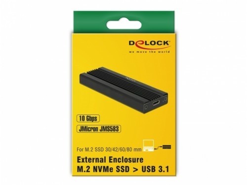 Delock External SSD Enclosure M.2 NVME USB C 3.1 Gen 2 black image 3