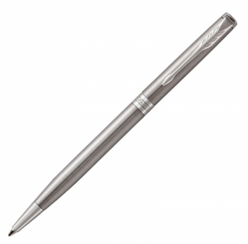 Lodīšu pildspalva Parker Sonnet Stainless Steel CT 0,7mm must