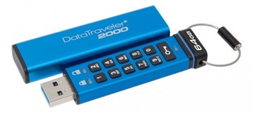 USB 3.1 atmintis Kingston - DataTraveler 2000 Gen 1, 64GB, mėlyna/juoda / KING-2072