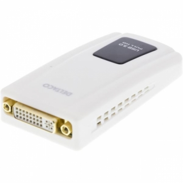 Adapter DELTACO USB 3.0 - DVI-I/HDMI/VGA, aktiv / USB3-DVI
