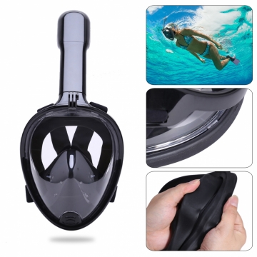 Full Face Diving Mask for Snorkeling S/M black