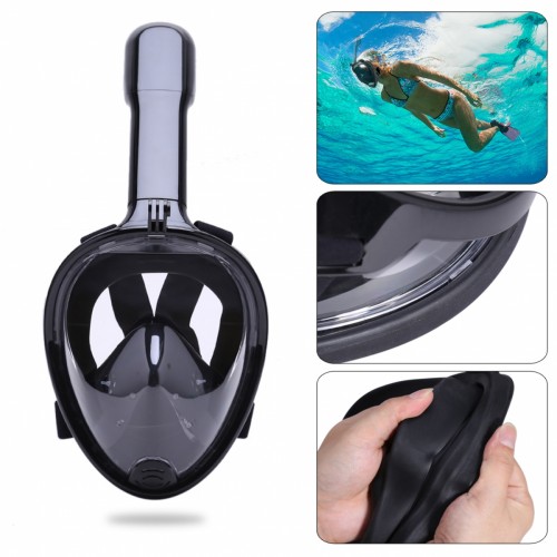 Snorkelēšanas sejas maska (niršanas maska) L/XL melna image 1