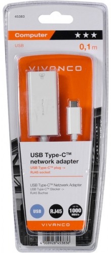 Vivanco adapter USB-C - LAN RJ45 (45383) image 1