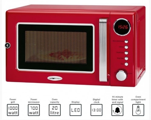 Retro Microwave With Grill Clatronic MWG790R red image 2