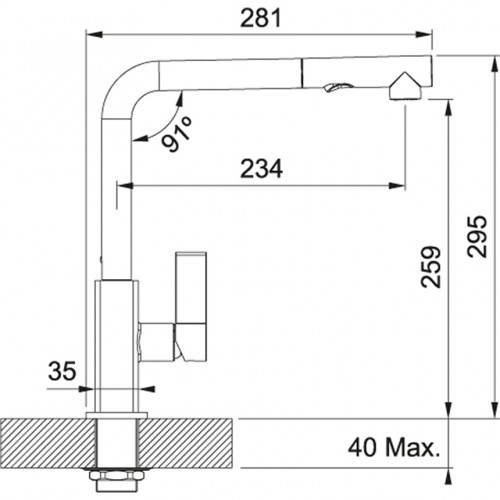 Franke Maris Chromed-Black 115.0392.382 Virtuves maisītājs, izvelkams uzgalis image 2