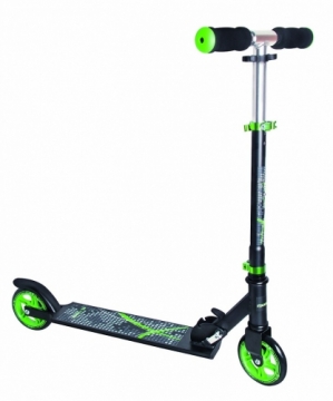 Muuwmi Aluminium Scooter skrejritenis 125 mm, melns/zaļš - AU 346