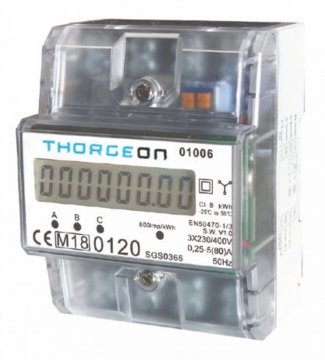Thorgeon ENERGY METER MID 3 Phase 0.25-5(80)A – 01006 Elektroenerģijas skaitītājs