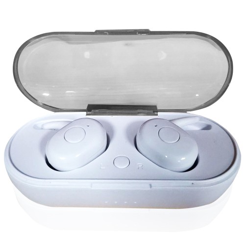 TWS MICRO wireless earbuds with microphone and charging case (White) image 1