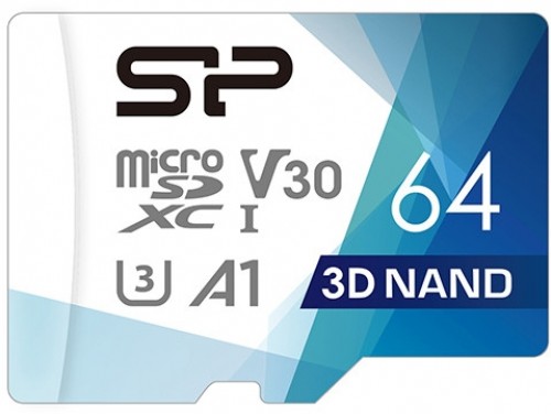 Silicon Power memory card microSDXC 64GB Superior Pro V30 + adapter image 1