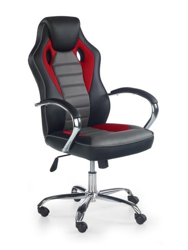 SCROLL executive o.chair, color: black / red / grey image 1