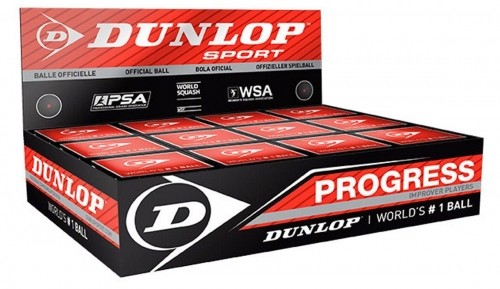 Dunlop Squashball PROGRESS 3-BALL BOX 6% larger,  20% higher bounce image 1